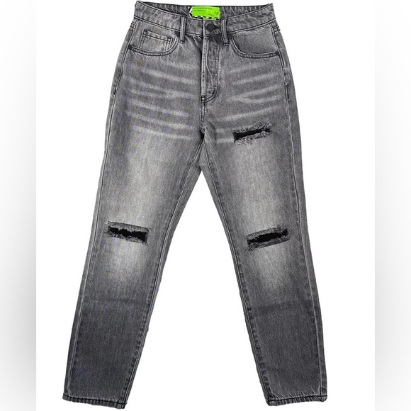 (A55) Free People x Sandrine Rose Destroyed Rain Straight Leg Jeans, Sz 28, NWT - Picture 9 of 12